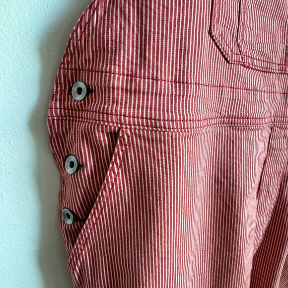 RAG & BONE / JEAN Red Striped Cotton-blend Twill Overalls - Picture 4 of 9